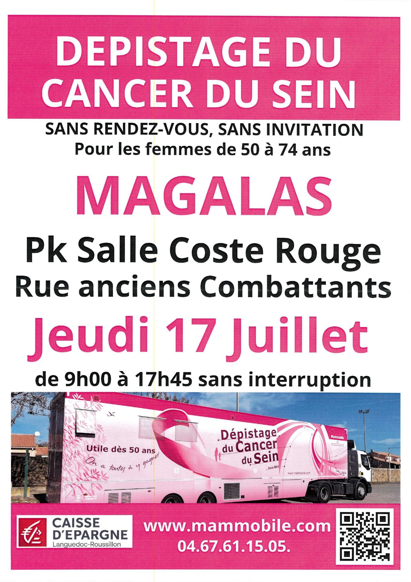 Lire la suite à propos de l’article DÉPISTAGE DU CANCER DU SEIN